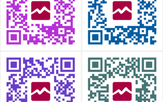 a collage of four QR codes